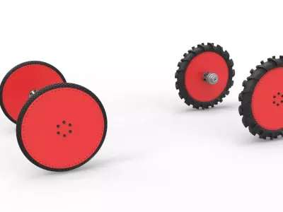 Wheel Set of Swamp buggy Scale 1 to 25 3D print model