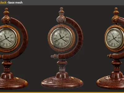 Realistic Desk Clock 3D Model Low-poly 3D model