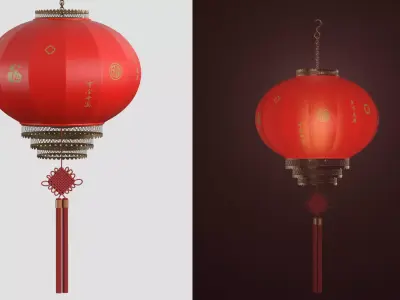Chinese red lantern 3D model