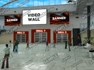 Virtual e-Congress Lobby 006 3D model