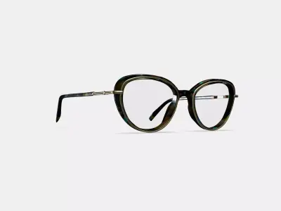 Lorna Eyeglasses in Aventurine Tortoise with Riesling 3D model