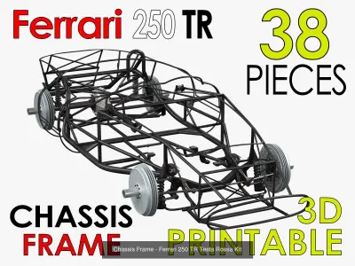 Ferrari 250 TR Chassis Frame Undercarriage - Engine Pack Bundle 3D Model Collection