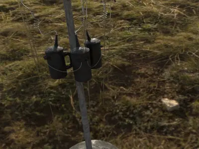Old Electric Pole  3D model