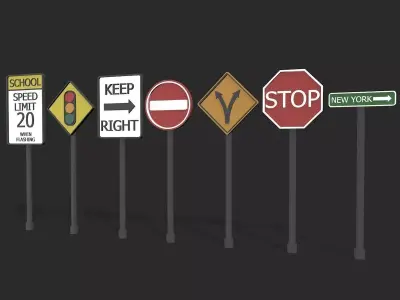 Road Signs  3D model