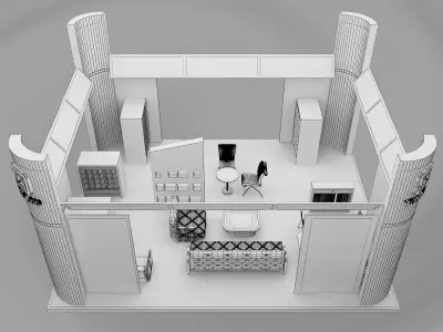Booth Exhibition Stand a491 3D model