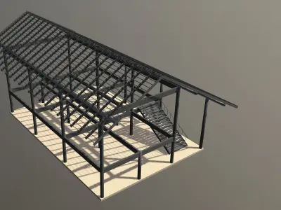 Tropical house structure 3D model