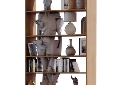 Modern shelf and rack set 786 Low-poly 3D model