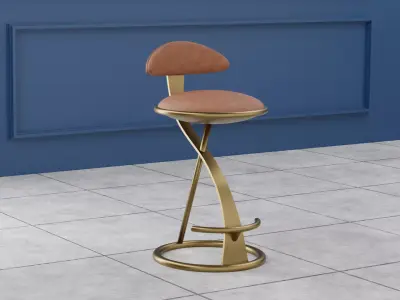 Luxury Leather Bar Stool   3D model