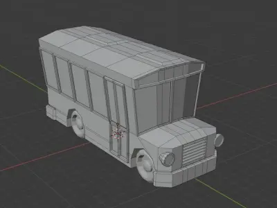 Low-Poly schoolbus school bus Low-poly 3D model