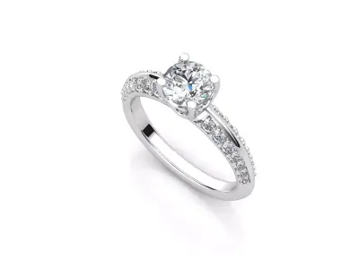 aj-09 solitaire diamond engagement ring gold 3D print model