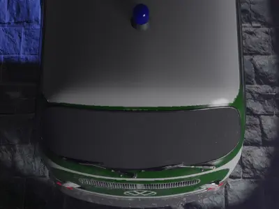 Volkswagen T2 german police car 3D model