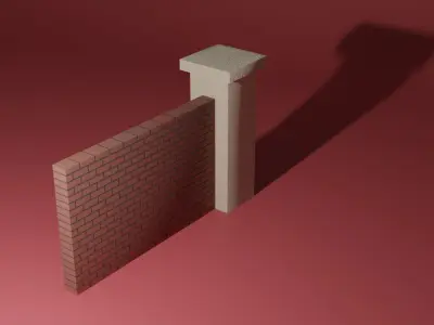 Park wall 3D model