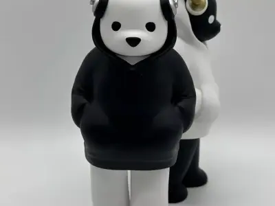 Low Fidelity Bear Headphones Figure Fan Art Toy  3D print model