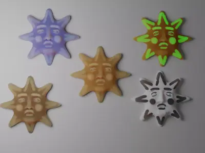 Clay Sun Indoor or Outdoor decor Free low-poly 3D model