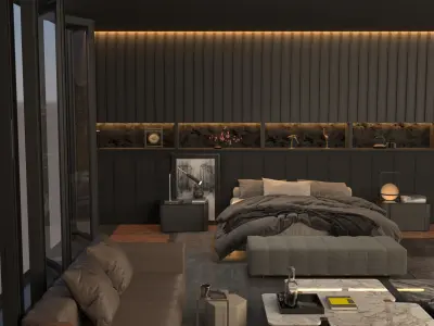 3D Master Bedroom Design 3D model