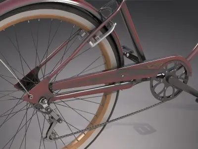 Realistic Cruiser Beach Bicycle  3D model