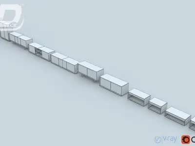 Barton Cabinet Set 3D model