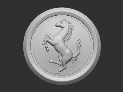 Ferrari Prancing Horse Logo Bas Relief for CNC 3D Print STL 3D print model