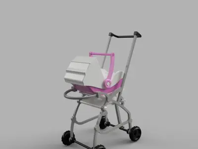 Barbie Stroller and Baby Carry Cot 3D print model
