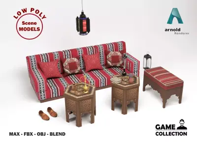 Arabic Props Low-poly 3D model
