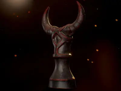 Totem demon horn Low-poly 3D model