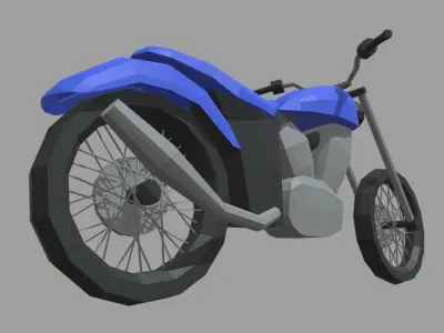 Low Poly Motorbike 03 Low-poly 3D model