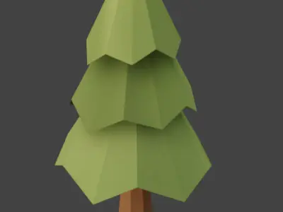 LowPolyTreesAndRockS pine tree Low-poly 3D model