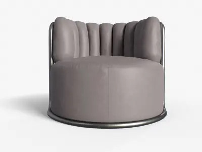 MONTI Arm Chair white leather Low-poly 3D model