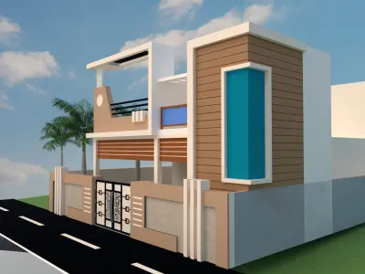 Portico Elevation Low-poly 3D model