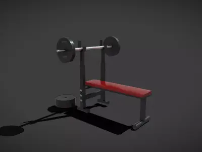 Gym Bench Low-poly 3D model