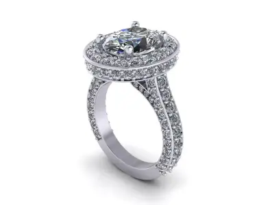 Halo Woman Wedding Ring 3D print model