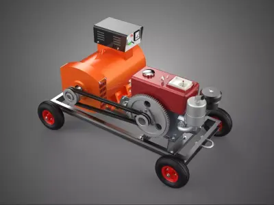 MOBILE EMERGENCY BACKUP DIESEL WHEELS ELECTRICAL GENERATOR SET 3D model