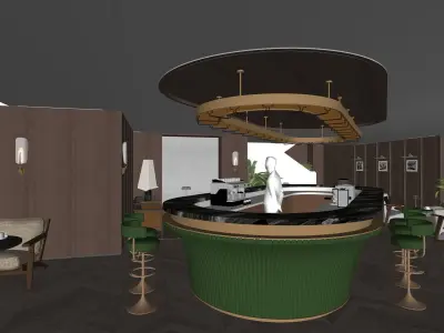 A modern real estate sales center 3D model 3D model