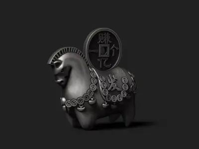 Statuette Money Horse 3D print model
