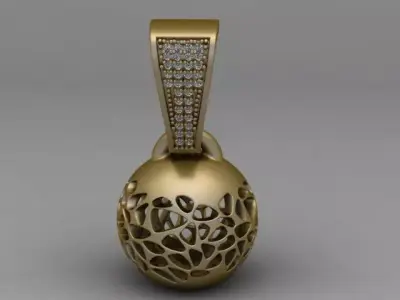 Lattice Orb PendanT Luxury Openwork Sphere Jewelry  3D print model