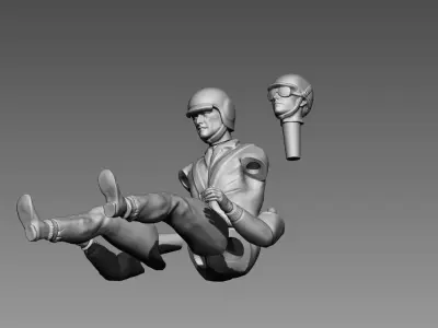 Vintage Car Driver Pilot 3D print model