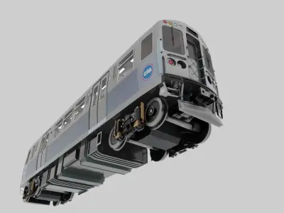 Chicago CTA train 5000 metro series Low-poly 3D model