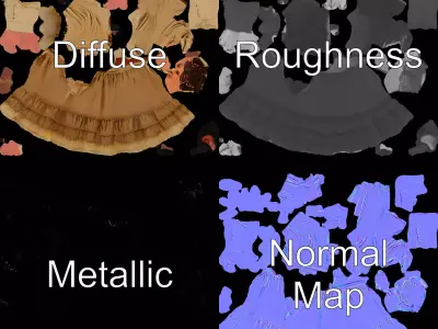 Historical Peasant Woman Model Pack with Detailed Shawl and S... Low-poly 3D model