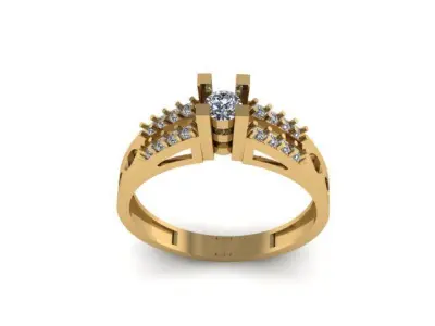 Female Solitaire Ring Ready To Print 3D print model