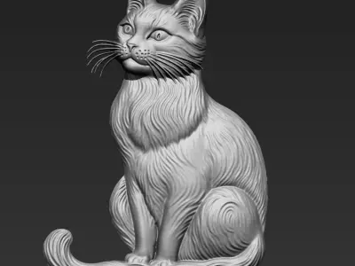 A Sitting Cat A54 3D print model