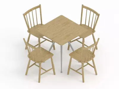 Pyramid Table chair 3D model