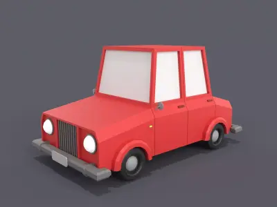 Cartoon Low Poly Cars 3D model