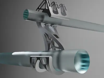 crochet double pivotant hook fasteners 3D print model