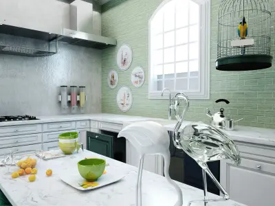 Vintage Kitchen 3D model