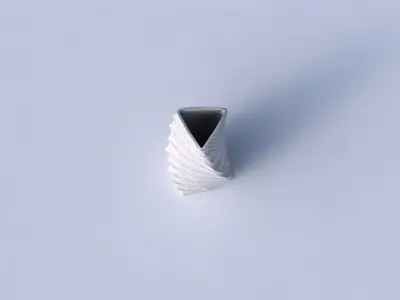 Vase twist triangle with distorted and twisted grid plates 3D print model