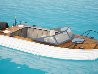 Btm SpeedBoat - Unreal Engine Project Low-poly 3D model