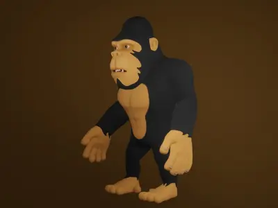 cartoon gorilla 3D model