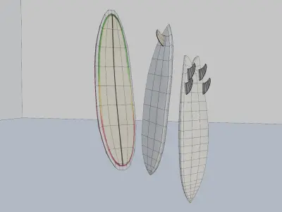 Surfboards model pack Low-poly 3D model