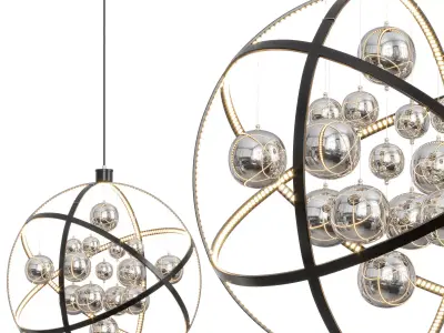 Atomic Nucleus Chandelier 3D model