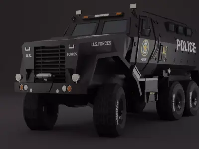 SWAT Truck Low-poly 3D Model 3D model